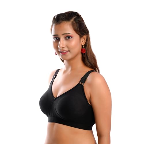 Image of Viral Girl Women's Wire-Free Cotton Hosiery Bra | Non-Padded, Full Coverage, Adjustable Straps | Soft Comfortable Innerwear with Hook & Eye Closure for Everyday Use
