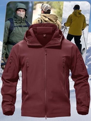Image of TACVASEN Men's Special Ops Military Tactical Soft Shell Jacket Coat | Waterproof,windproof | Multi-pockets,adjustable hood | Ideal for rain,hiking,snow,ski