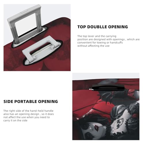 Gothic Girl Holding Red Balloons Elastic Travel Luggage Covers Dustproof Scratch-Resistant Suitcase Protector Fit 22-24 Inch3