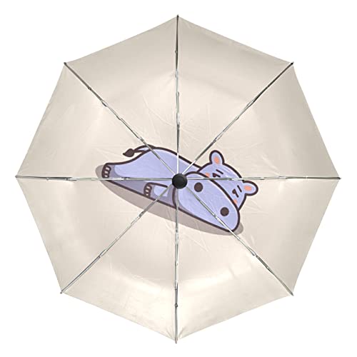 Parapluie hippopotame dessin animé mignon pour voyage et trajets