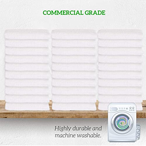 GREEN LIFESTYLE 50-Pack Cotton Wash Cloths – 14\"x17\" Absorbent Cleaning Rags for Housekeeping, Kitchen Towels, Bar Mop Towels, Durable Terry Cloth Rags, Premium Quality Multipurpose Washcloths