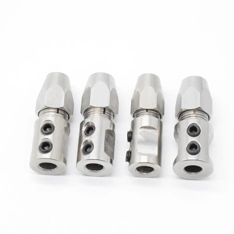 BrewJa Rc Boat Flexible Coupling Stainless Soft Shaft Lock 5x3.18/5x3.8/5x4/5x4.76mm Flex Collet Coupler for 5mm Motor Shaft (Color : 5x3.8mm)