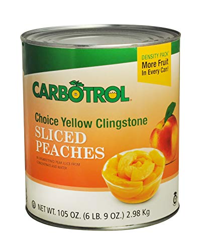 Carbotrol #10 Juice Packed Canned Fruit, Sliced Peaches, (6 - 105oz Cans per Case))