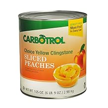 Carbotrol #10 Juice Packed Canned Fruit, Sliced Peaches, 6 - 105oz Cans per Case