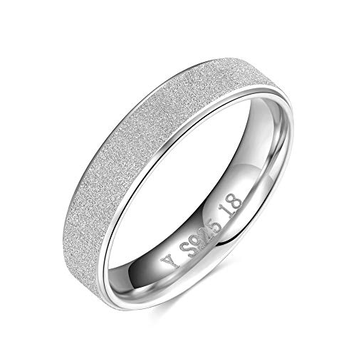 Matte Finish Sandblast Ring 925 Sterling Silver Scrub Ring for Men/Women Size 6-122
