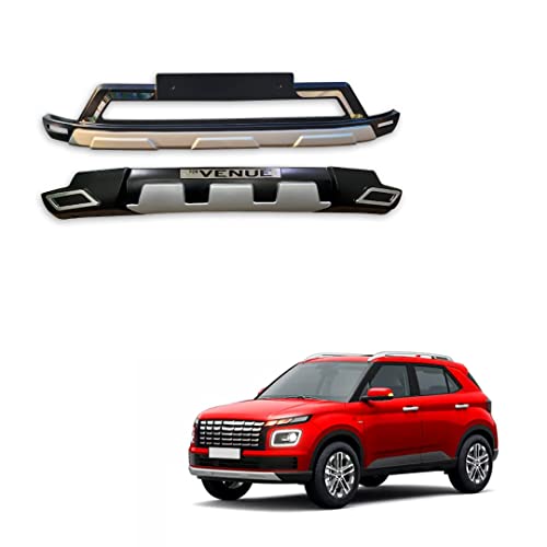 Image of Acrylonitrile Butadiene Styrene (ABS) Front & Rear Bumper Protector Guard for Hyundai Venue 2022