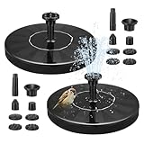 2 Stück Solar Springbrunnen für Außen, 16cm Solarbrunnen für Draussen, Solar Teichpumpe mit 4 Düsen, Solar Schwimmender Fontäne Pumpe, Tauchbrunnen Geeignet für Garten, Teich, Vogelbad und Aquarium