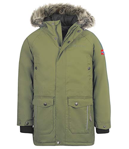 Trollkids Parka infantil Nordkapp impermeable y cortavientos Verde caqui. 176 cm