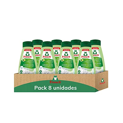 Frosch - Gel Lavavajillas a Máquina, Todo en 1 con Limón Verde, Limpieza y Brillo, Sin...
