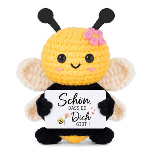 Gleevara Geschenke für Frauen Freundin Geburtstagsgeschenk für Frauen Pocket Hug Biene Glücksbringer Geschenke Gute Besserung Geschenk für Kollegin Schön DASS es Dich gibt