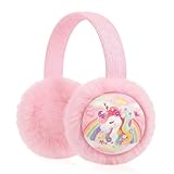 BTHRORO Ohrenwärmer Kinder Winter Einhorn Ohrenschützer für Mädchen Plüsch Gestrickte Ohrwärmer Winter Ohrenschützer Kinder für Outdoor-Aktivitäten