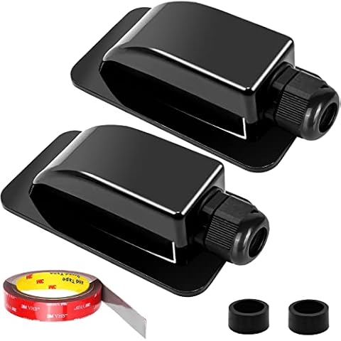 Xiatiaosann Solar Cable Gland Waterproof Housing Single Port Cable Entry Box ABS 3mm to 12mm for RV Boats, 2 PCS Solar Panel Wiring Mounting Brackets, IP68 Black Cover