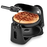 Dash Flip Belgian Waffle Maker - 6.5' Nonstick Surface - Rotating Belgian Waffle Maker with Quick Heat-Up System for Easy Breakfasts - Supports Multi-Use - Black