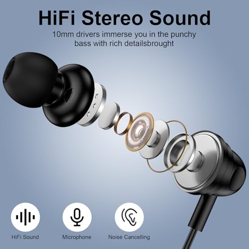 Wired Earphones USB C for iPhone 17 Air 16 15 Pro Max Plus, Wired Headphones USB C In Ear Earbuds Type C with Microphone for Samsung Galaxy S25 Ultra S24 S23 FE S22 A16 A17 A35 A36 A53 A54 A55 A56 5G - Image 2