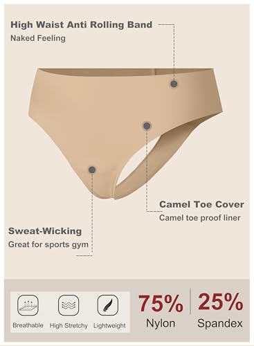 OVRUNS Camel Toe Underwear Thong for Women Cameltoe Proof Concealer Thongs No Show Panties Seamless Workout Underwear4