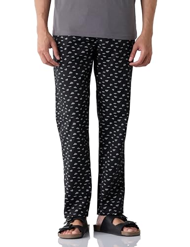 Image of Amazon Brand - Symbol mens 100% Cotton Pyjama /Lounge Pants |Regular Fit | Printed | Available in Plus Sizes