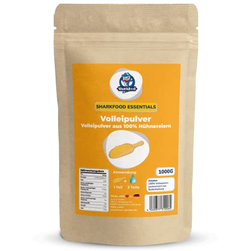 Volleipulver 1 KG - Ei-Pulver aus frischem Hühnervollei - ideal zum Backen & Kochen von diversen Rezepten, beliebt für Rührei - lange haltbar, hohe biologische Wertigkeit - 1 x 1000 g