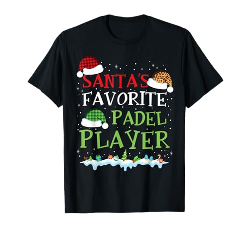 Santa's Favorite Padel Player Fun Christmas Padel Coach T-Shirt
