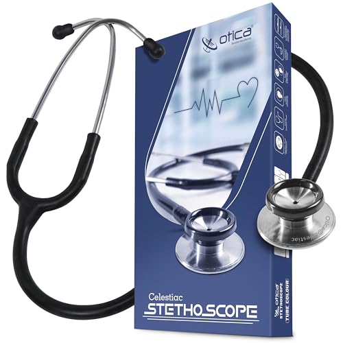 Image of OTICA Dual Head Stainless Steel Stethoscope - Stethoscopes for Nurses, Medical Nursing Students, Paramedics /EMT (Black)