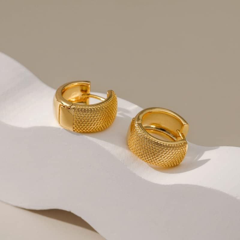 HEYu Chunky Gold Hoop Earrings - 18K Plated, Lightweight, Hypoallergenic Hoops - Minimalist Women's Jewelry - Birthday & - Image 7