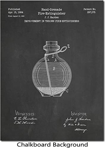 Grenade Fire Extinguisher Patent Print Art 1884