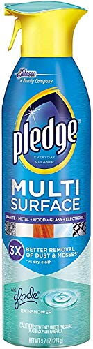 Image of Pledge pH-Balanced Multisurface Spray, Gently Clean 101 Surfaces, Remove Dust and Messes, No Residue - Rainshower Scent, 9.7oz (Pack of 6)