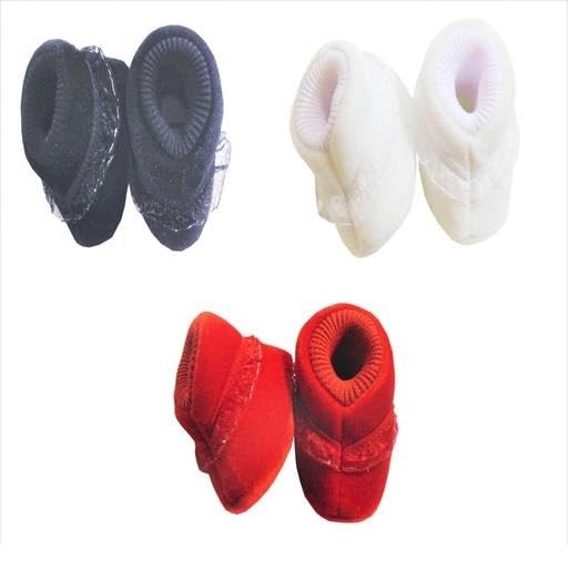 Suman Trader Baby Girls Infant Shoes Comfortable Cotton Booties Embellished Design Easy Slip On Foot Multi 3-6 Months-image-36