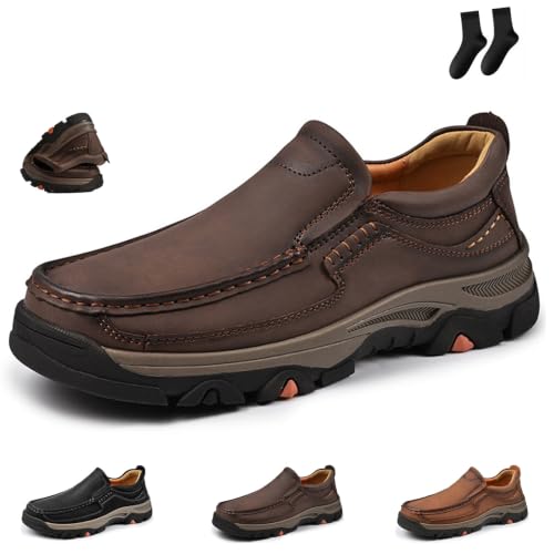 Mocasines ortopédicos de hombre para pies anchos con soporte de arco