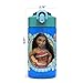 Zak Designs Disney Moana Kids Spout Cover and Built-in Carrying Loop Made of Plastic, Leak-Proof Water Bottle Design (16 oz, BPA-Free), PP Park Straw