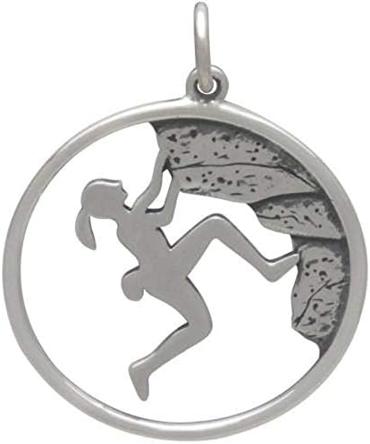 Sterling Silver Rock Climbing Girl Charm 25x20mm - 1PC (12705)/1 image 3
