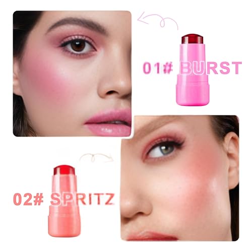 Bajajbeautyshop Cooling Water Jelly Blush Stick, Multi-Use Cheek and Lip Stains & Tints, Long Lasting Milk Water Jelly Blush Lip Gloss, Waterproof, for Women Girls (Chill) - Image 5