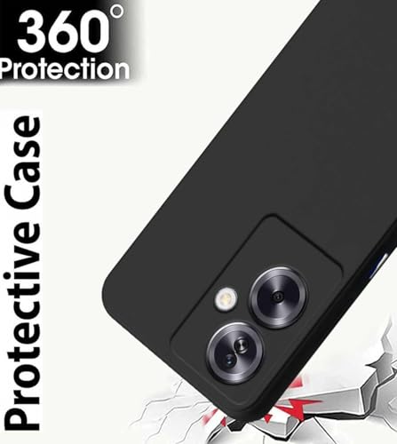 Image of BlazeTech for [ Oppo F25 Pro 5G ] Liquid Silicone Back Case Cover Flexible |Inner Lining| with Camera Protection Back Cover for [ Oppo F25 Pro 5G ] - Black