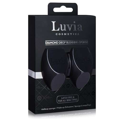 Makeup Sponge Set in Diamond Shape Luvia Cosmetics Makeup Blender Black, 1 count (Pack of 2)