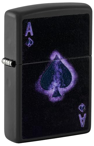 Encendedor Zippo Ace of Spades Black Matte miniatura 1