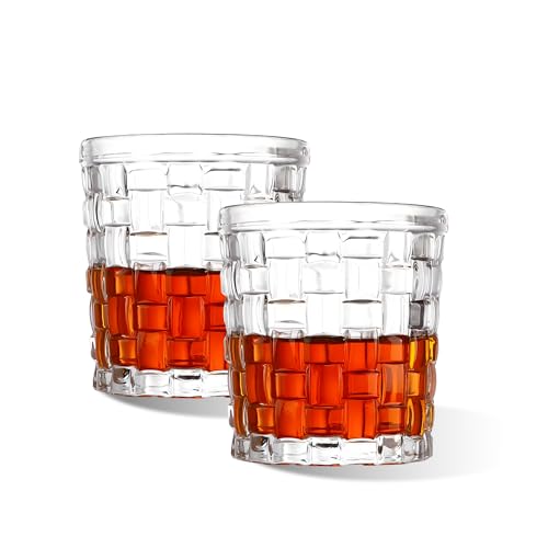 Image of UMAI Whiskey Glasses Set of 2 (270ml Each) | Diwali Glass | Lead Free Neat Whiskey Glass | Heavy Bottom Drinking Glass | Crystal Glass Diwali Gift | Glass for Drinks | Cocktail Glasses