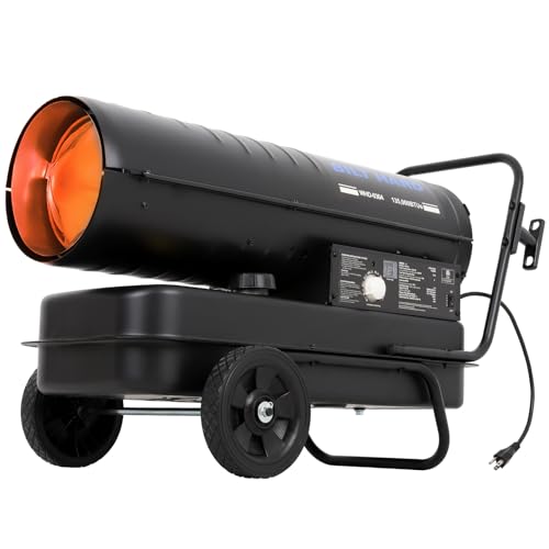BILT HARD 135,000 BTU Portable Kerosene Diesel Heater, Forced Air Torpedo Heater with with Adjustable Thermostat, for Outdoor, Garage, Workshops, Construction Site, CSA Certified