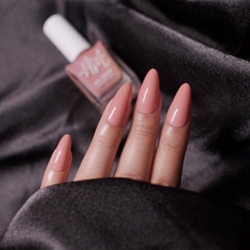 Image of Nails & More Peach Metallic Nail Polish, Argan Oil-Infused Gel Shine, Shiny Chrome Nails, Trendy Look | 10ml