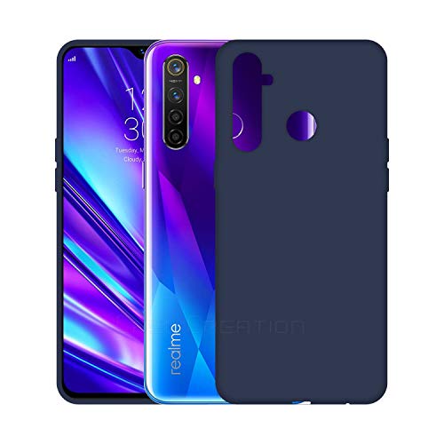 Image of Case Creation Luxurious OG Series for Realme 5 Case Cover,Anti-Dirty Slim Case Frosted Matte Cute Candy TPU Raised Bezel (Splash of Color) Back Cover for Realme5 -Navy Electric Blue