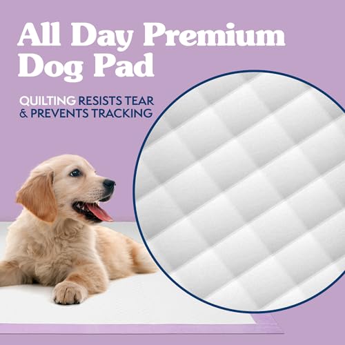 Image of Simple Solution All Day Pee Pads for Dogs, Puppy Potty Training, Leak Proof Dog Pads, Pet Pee Pad, Disposable Puppy Pad, Lavender Scent, LARGE 23 inchx24 inch, 100 Count