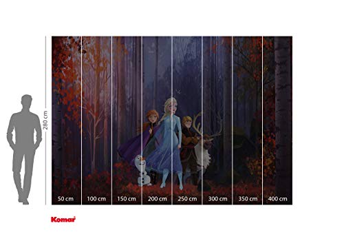 Komar Disney Vlies Fototapete - Frozen Autumn Glade - Größe: 400 x 280 cm (Breite x Höhe) - Kinderzimmer, Tapete, Prinzessin, Anna, Elsa, Die Eiskönigin - IADX8-005
