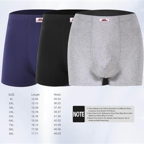Men's Big and Tall Boxer Briefs Cotton Comfortbale Soft Breathable Men Underwear for Big Men Boxer Briefs3
