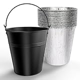 Drip Bucket and 15-Pack Disposable Foil Liners for Oklahoma Joe's, Traeger, Pit-Boss, Z Grill, Camp Chef, Grill Grease Liner Fits Most Offset Smoker, Rec Tec Pellet Grill Bucket, Black