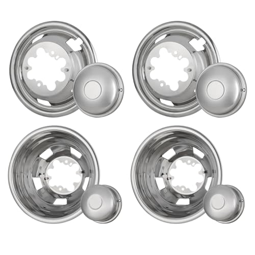 Nixon Offroad 17 Dually Wheel Simulators for 2003-2018 Dodge Ram 3500 Stainless Front Rear Wheel Simulator Wheel Cover Hubcaps Replacements, Set of 4