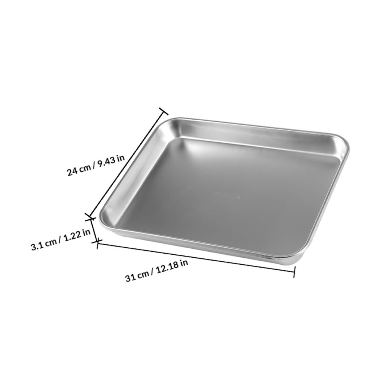Set 2 Pezzi Vassoi Medici in Acciaio Inox 304, Vassoi Piatti Portastrumenti Resistenti e Facili da Pulire, Dimensioni 310x240x31 Mm, Forniture di Laboratorio per Uso Professionale
