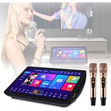 19.5 Inch Professional Karaoke Machine, 4K Touch Screen Karaoke System, with 2 Reverb Wireless Microphone, Phone App Control, Built-in 4T Hard Drive, Support 20 Languages,