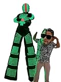 LED Light Robot Suits Robot Clothes LED Stilts Walker Costume Party Ballroom Disco Nightclub Stage Robot Dress Show (Large)