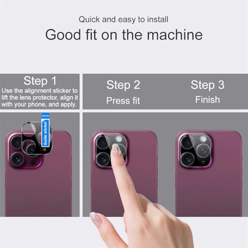 Image of ZARALA Glass Camera Lens Protector For OPPO Reno14 [9H Hardness] [6D Lens Protector ] [Easy Installation] Black