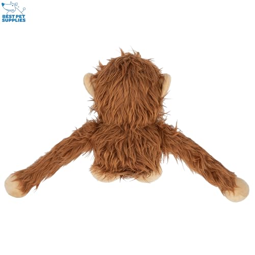 Image of Best Pet Supplies Interactive Squeaky Dog Chew Toy, Ideal Dog Toys for Chewers, Small, Medium & Large Dogs, and Fetch Lovers - O-Hug-Atan (Brown), Large