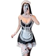 QNCLO Women's sexy cosplay lingerie anime French maid costume makeup ball mischievous apron