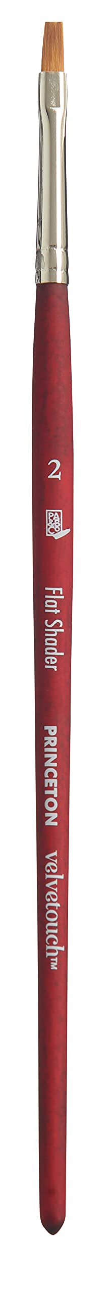 Princeton Velvetouch Artiste, Mixed-Media Brush for Acrylic, Watercolor & Oil, Series 3950 Flat Shader Luxury Synthetic, Size 2 โ image 1